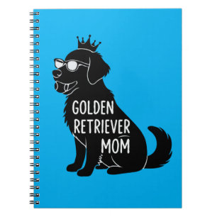 Funny Golden Retriever Mum Cute Dog with Crown Notebook