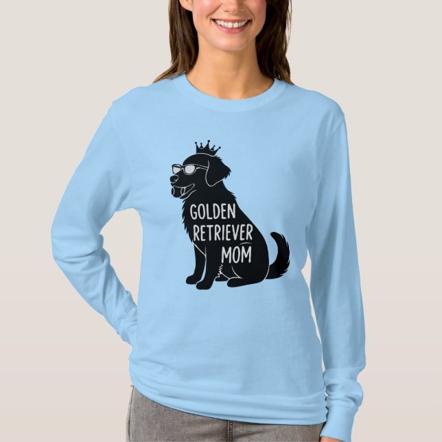 Funny Golden Retriever Mum | Cute Dog with Crown  T-Shirt (Front)