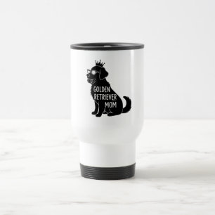 Funny Golden Retriever Mum Cute Dog with Crown Travel Mug