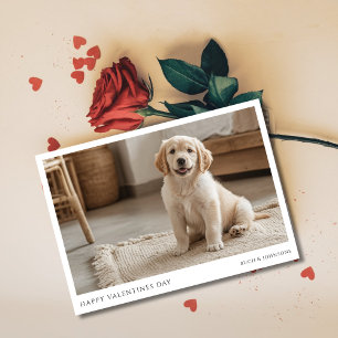 Funny Golden Retriever Puppy Dog Photo Valentines Holiday Card