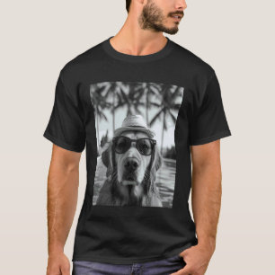 Funny Golden Retriever Selfie Dog Summer Vacation T-Shirt