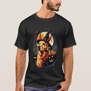Funny Golden Retriever Witch Pumpkins Halloween Do T-Shirt