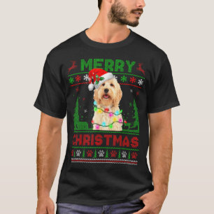 Funny Goldendoodle Dog Tree Christmas Lights Xmas  T-Shirt