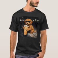 Funny Goldendoodle Drinking Iced Coffee Dog Meme
