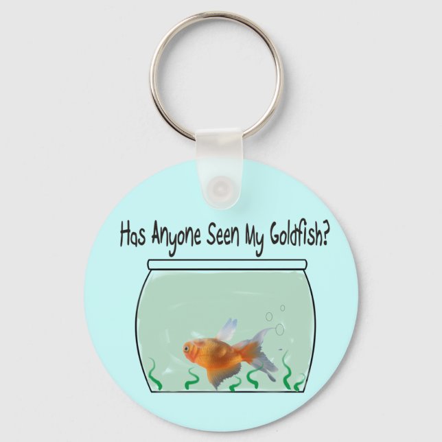 Funny Goldfish and Bowl Key Ring (Front)