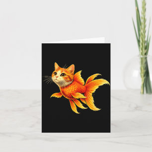 Funny goldfish cat hybrid cute animal meme card