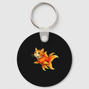 Funny goldfish cat hybrid cute animal meme  key ring