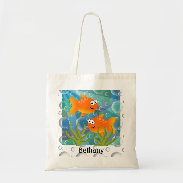 Funny Goldfish Personalised Tote Bag (Front)