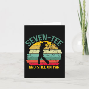Funny Golf 70th Birthday Retro Seven-tee And Still Card
