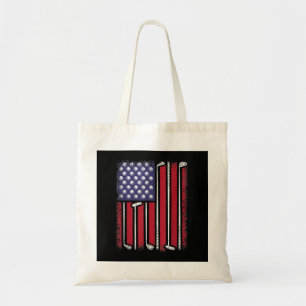 Funny Golf American Flag Golf Player Vintage Golfe Tote Bag