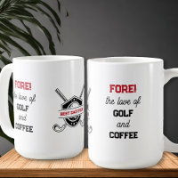 Funny Golf and Coffee Bold Typography Personalised