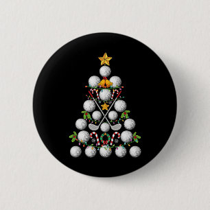 Funny Golf Ball Christmas Tree Christmas Golf Love 6 Cm Round Badge