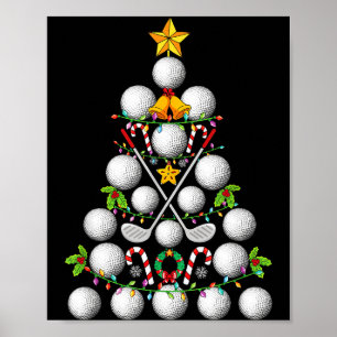 Funny Golf Ball Christmas Tree Christmas Golf Love Poster