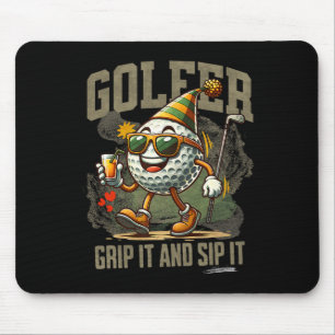Funny Golf Ball Drinking  Mouse Pad