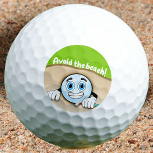 Funny Golf Ball in Bunker Avoid The Beach