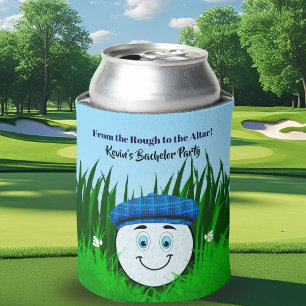 Funny Golf Ball in Rough Bachelor Party Can Cooler