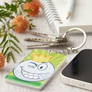 Funny Golf Ball King Of Golfing Key Ring