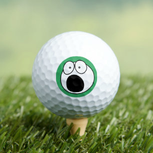 Funny golf ball: Terrified Humorous Face Golf Balls