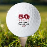 Funny Golf Balls 50th Birthday Party Monogrammed<br><div class="desc">Your golfer who is turning fifty will get a laugh from these personalised Golf Balls. Features a design with text that reads "50 Years And Still Swinging". (You can change the number to any year and colour to your choice.) Personalise with monogrammed initials, name or date. A perfect for gift...</div>