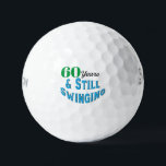 Funny Golf Balls 60th Birthday<br><div class="desc">Celebrate a golfer's 60th birthday in style with Funny Golf Balls 60th Birthday edition. These golf balls make a fun and unique gift for any golf enthusiast reaching this milestone age. With the playful inscription "60 years and still swinging!" these balls add a touch of humour and celebration to the...</div>