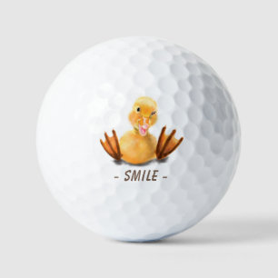 Funny Golf Balls with Playful Yellow Duck - Smlie
