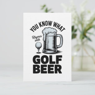 Funny Golf Beer Golfer Gift Beer Humor Golfing Invitation