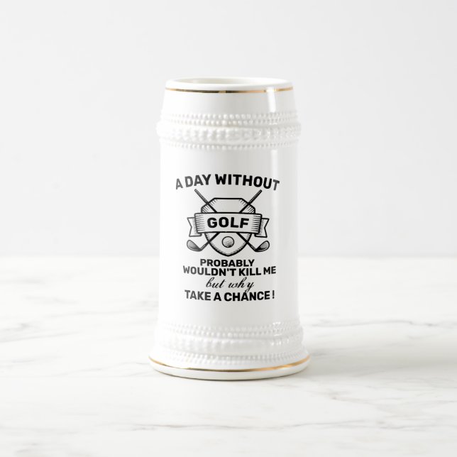Funny Golf Beer Stein - 'Why Take a Chance?' Gift (Center)