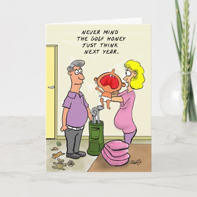 Funny Golf Birthday Card (Front)