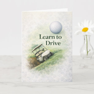 Funny Golf Birthday Card   Learn to Drive Humor