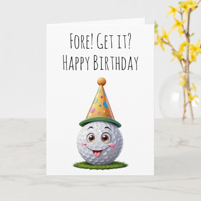 funny golf birthday cards (Yellow Flower)
