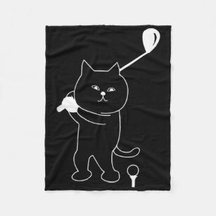 Funny Golf Cat Dad Golfing Golfer Club For Men Fleece Blanket