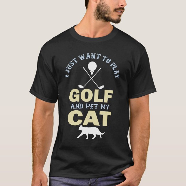 Funny Golf Cat Lover Golfer Golfing Kitty Gift T-Shirt (Front)