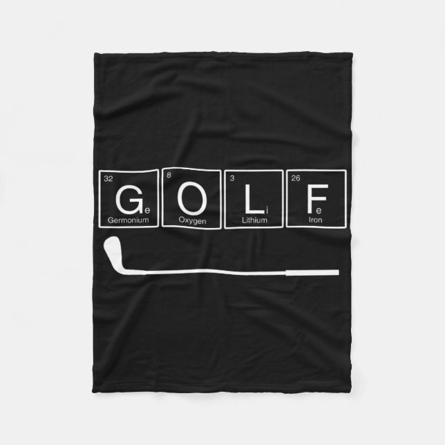 Funny Golf Chemical Elements Periodic Table Golf L Fleece Blanket (Front)