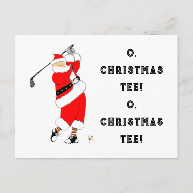 Funny Golf Christmas Holiday Postcard (Front)