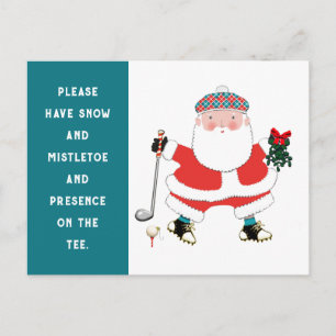 Funny Golf Christmas Holiday Postcard