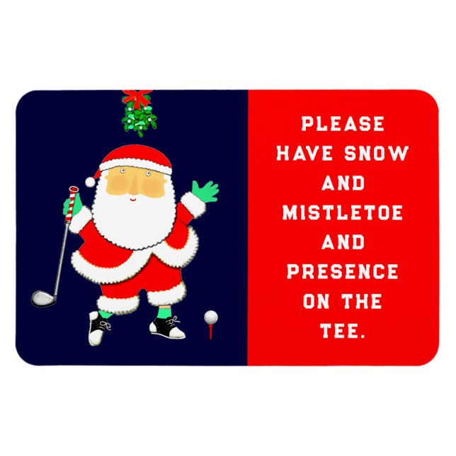 Funny Golf Christmas Magnet (Horizontal)