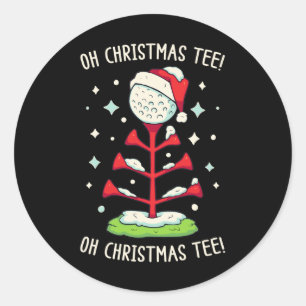 Funny Golf Christmas Shirt Oh Christmas Tee Funny Classic Round Sticker