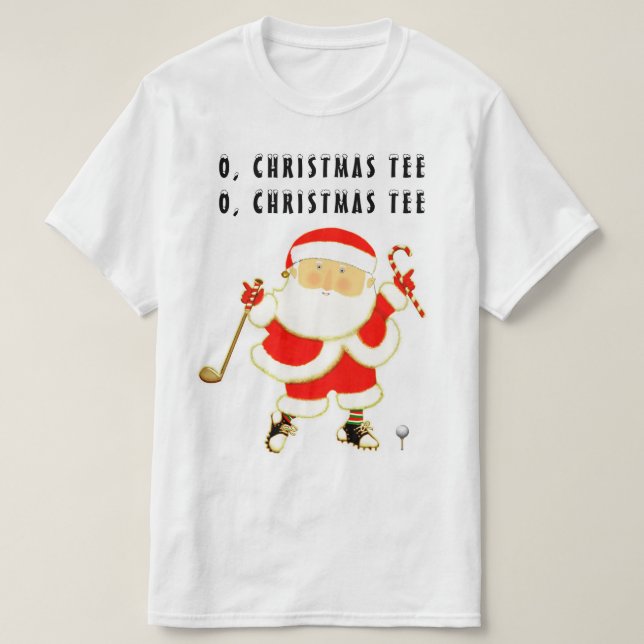 Funny Golf Christmas T-Shirt (Design Front)