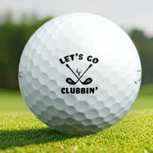 Funny Golf Club Golfer Humour Black & White Balls