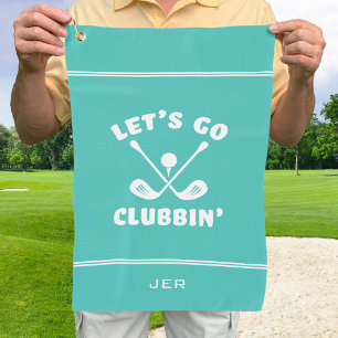 Funny Golf Club Humour Modern Golfer Sports Teal Golf Towel