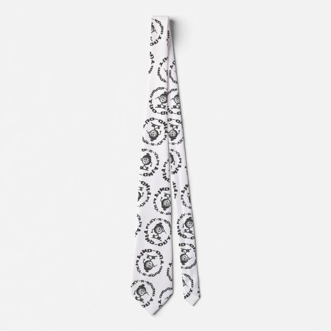 Funny Golf Dad Retro Rubber Hose Mascot Logo Tie (Front)