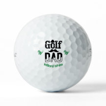 Funny Golf Dad with Hat and Moustache Monogram