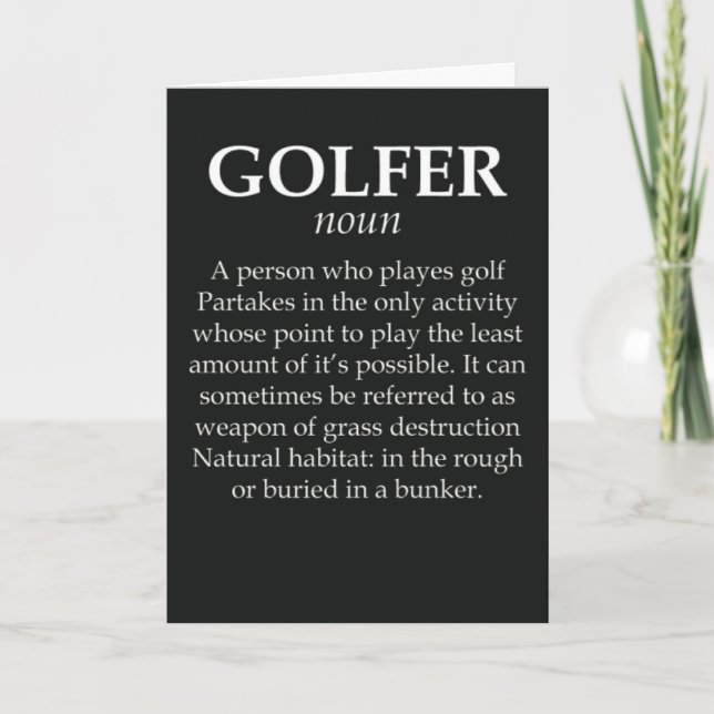 Funny Golf Definition Card (Front)