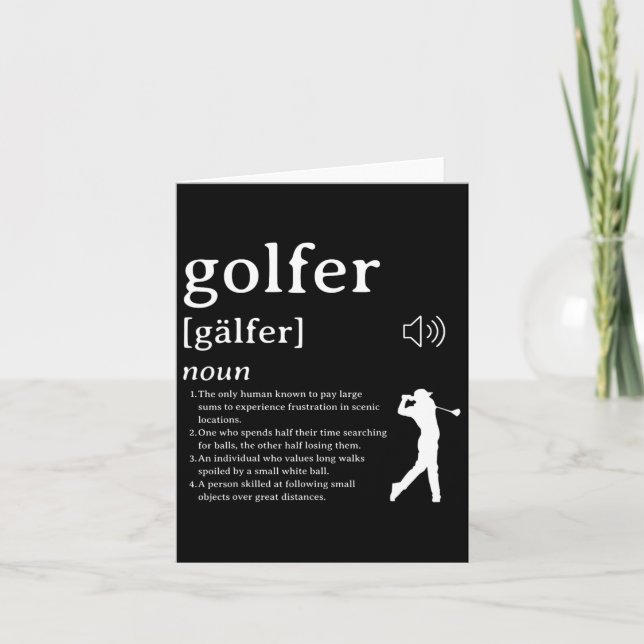 Funny Golf Definitions For Golfers - golfer'  Card (Front)