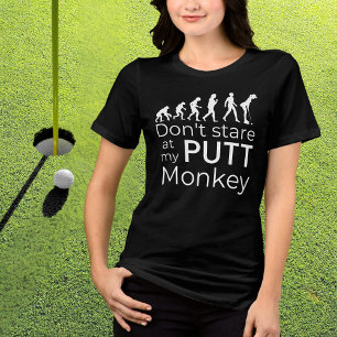 Funny Golf Evolution Don't Stare at my Putt Monkey Tri-Blend Shirt