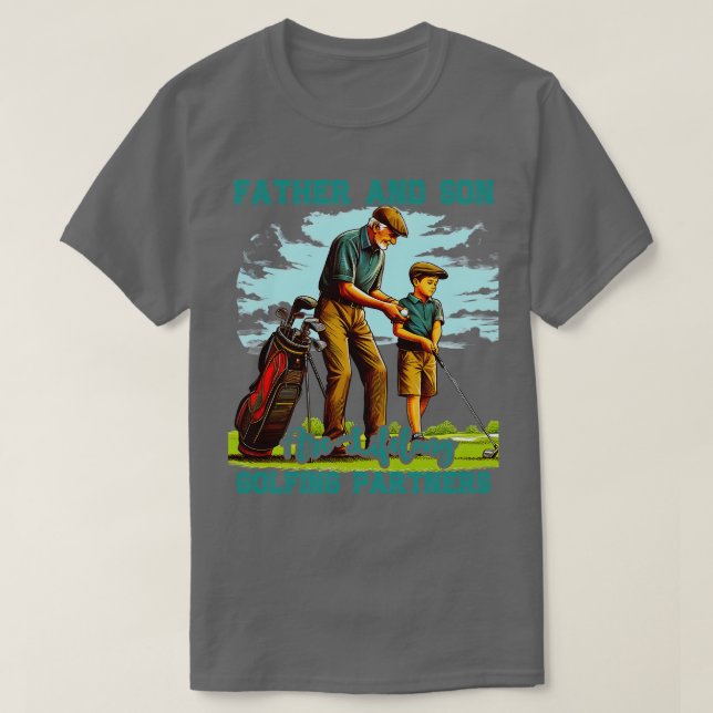 Funny Golf Father Son Matching Bass Dady Dad Boys T-Shirt (Design Front)