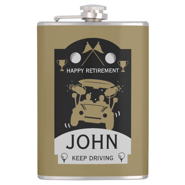 Funny Golf Gift For Beginners Hip Flask (Front)