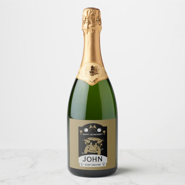 Funny Golf Gift For Beginners Sparkling Wine Label (Front)