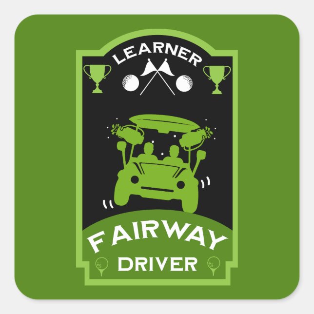 Funny Golf Gift For Beginners Square Sticker (Front)