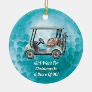 Funny Golf Golfer Ceramic Tree Decoration
